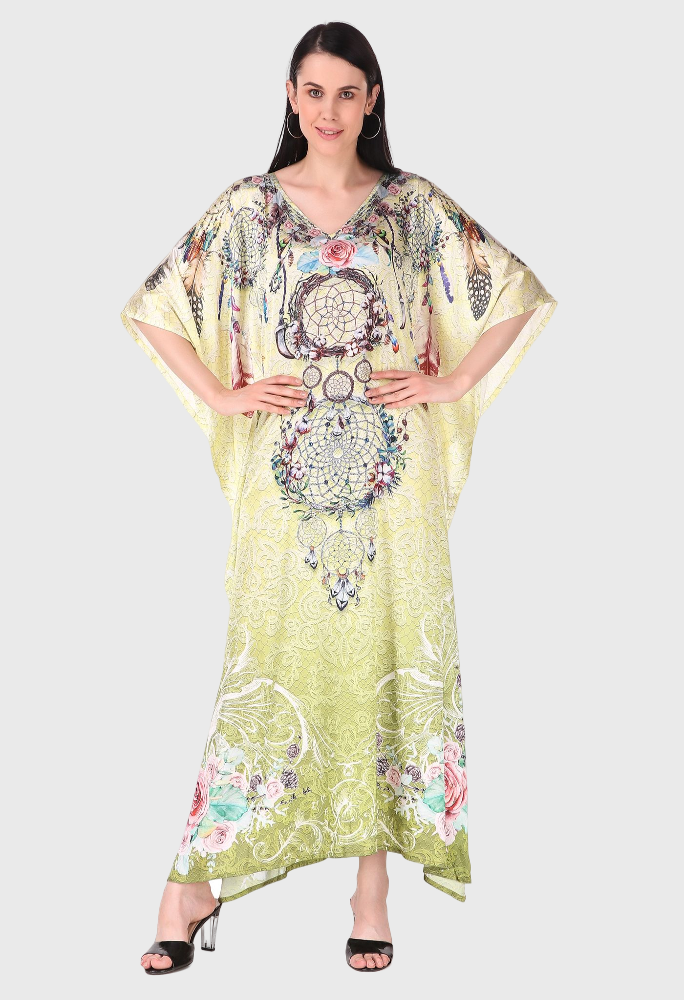 Dreamcatcher Green Lotus Silk Dress