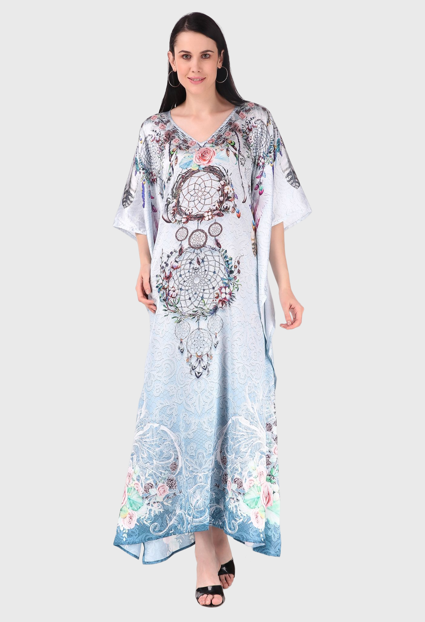 Light Blue Lotus Silk Dress